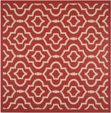Safavieh Courtyard 7'-10" x 7'-10" Rug in Red / Bone
