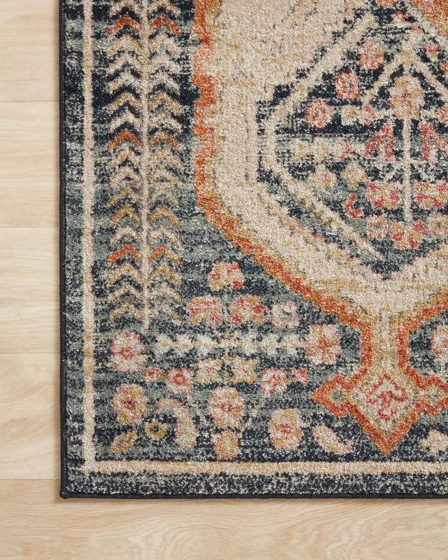 Loloi Jocelyn Joc-05 Navy/Multi Rugs - corner on wood