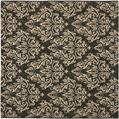 Safavieh Courtyard 6'-7" x 6'-7" Rug in Black / Creme