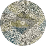 Safavieh Watercolor 6'-7" x 6'-7" Rug in Ivory / Peacock Blue