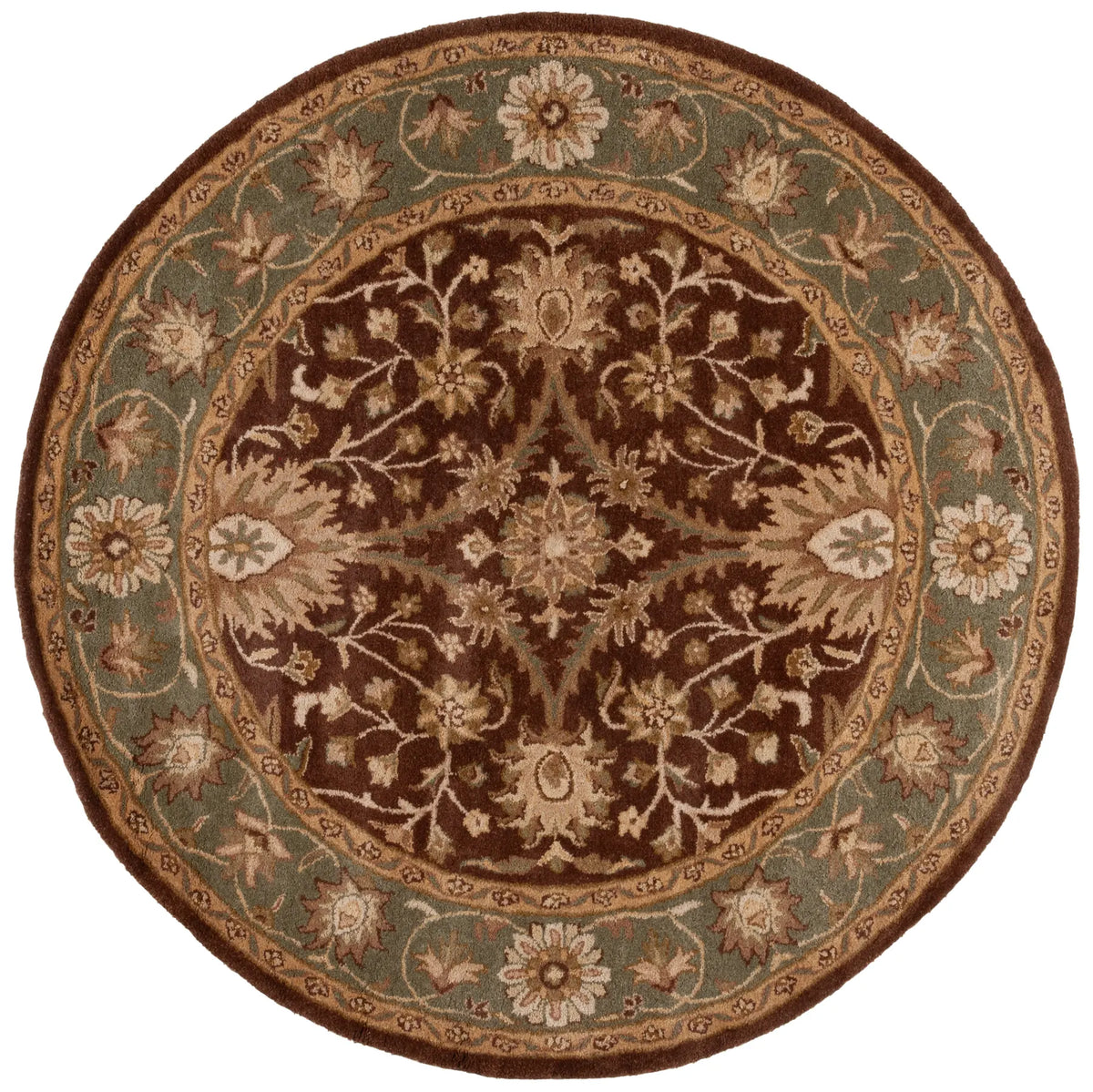 Safavieh Antiquity 6'-0" x 6'-0" Rug in Chocolate / Blue
