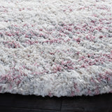 Safavieh Fontana Shag  800 5'-3" x 5'-3" Rug in Pink / Grey