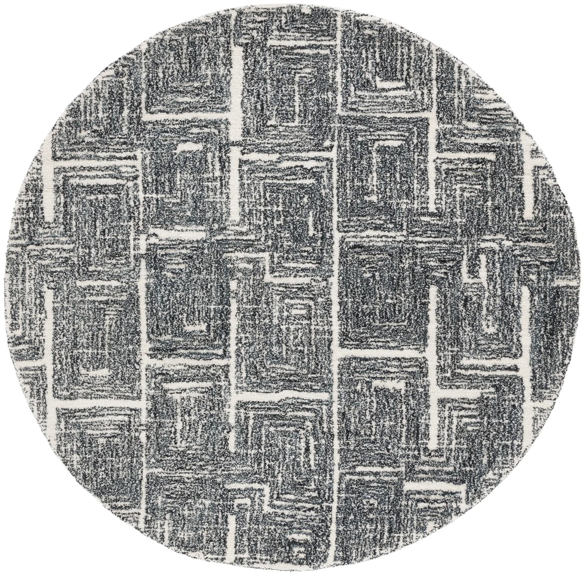 Safavieh Metro 6'-0" x 6'-0" Rug in Black / Ivory
