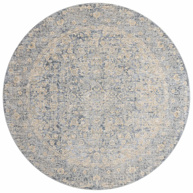 Loloi Pandora Pan-01 Blue / Gold Rugs - round flat