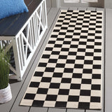 Safavieh Courtyard 2'-3" x 6'-7" Rug in Black / Beige