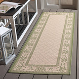 Safavieh Courtyard 2'-3" x 10'-0" Rug in Natural / Olive