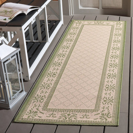 Safavieh Courtyard 2'-3" x 10'-0" Rug in Natural / Olive