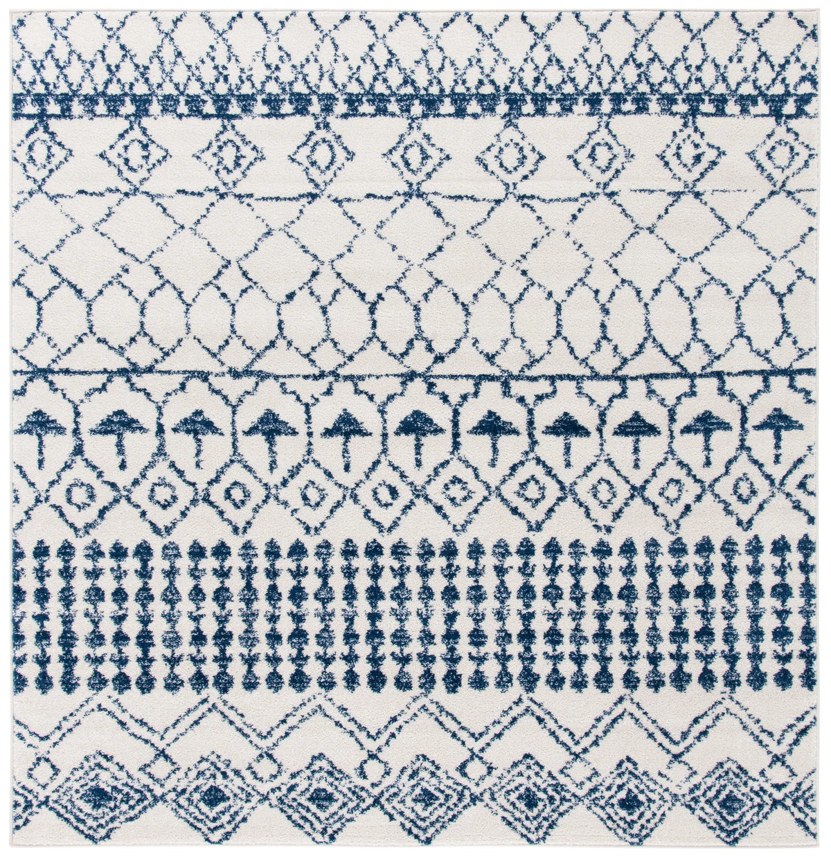 Safavieh Tulum 6'-7" x 6'-7" Rug in Ivory / Navy