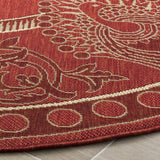 Safavieh Courtyard 6'-7" x 6'-7" Rug in Red / Natural