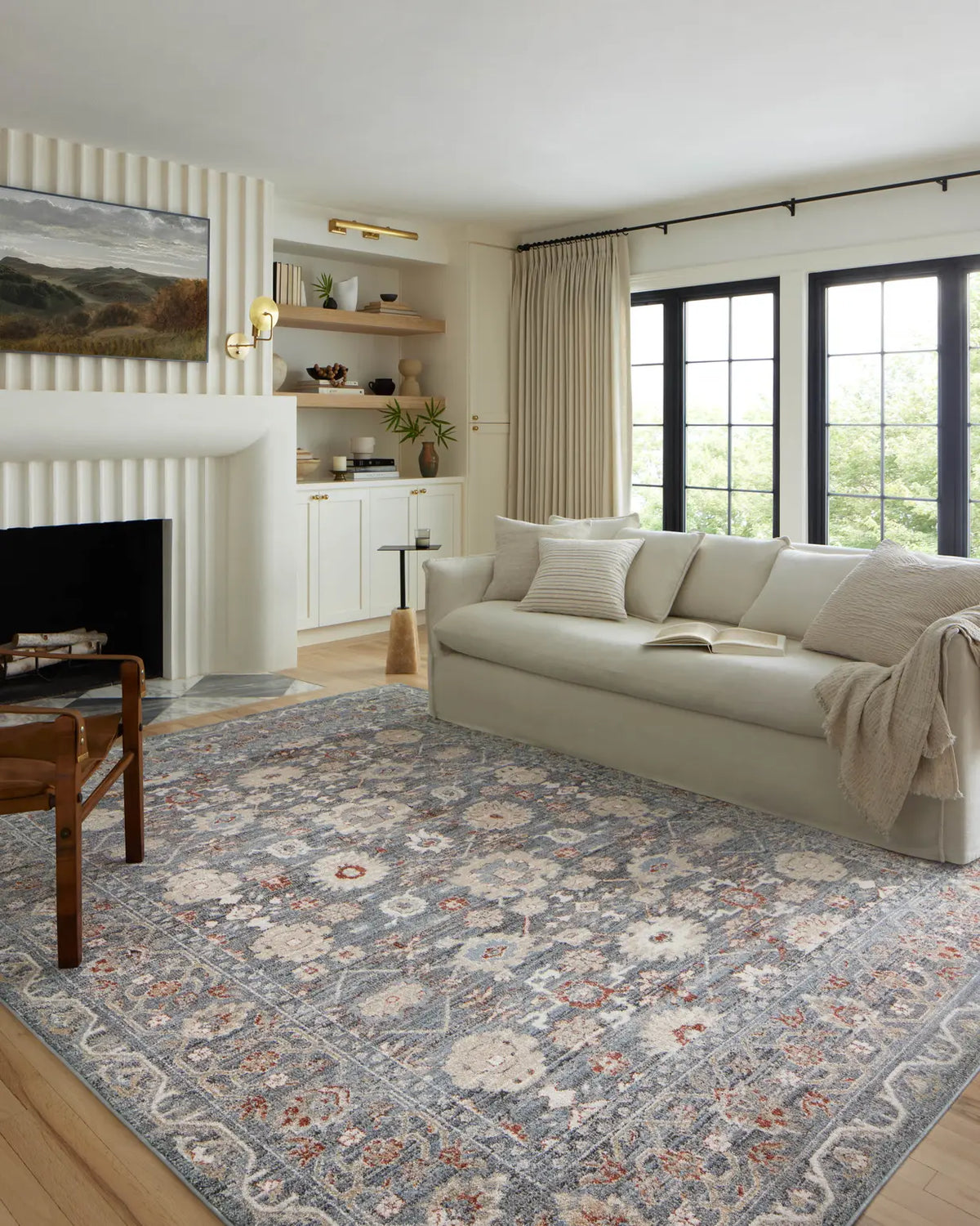 Loloi Odette Odt-07 Sky/Rust Rug - room scene 1