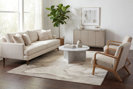 Dynamic Rugs Eclipse 63436 Power Loomed Modern Beige Rug - Room