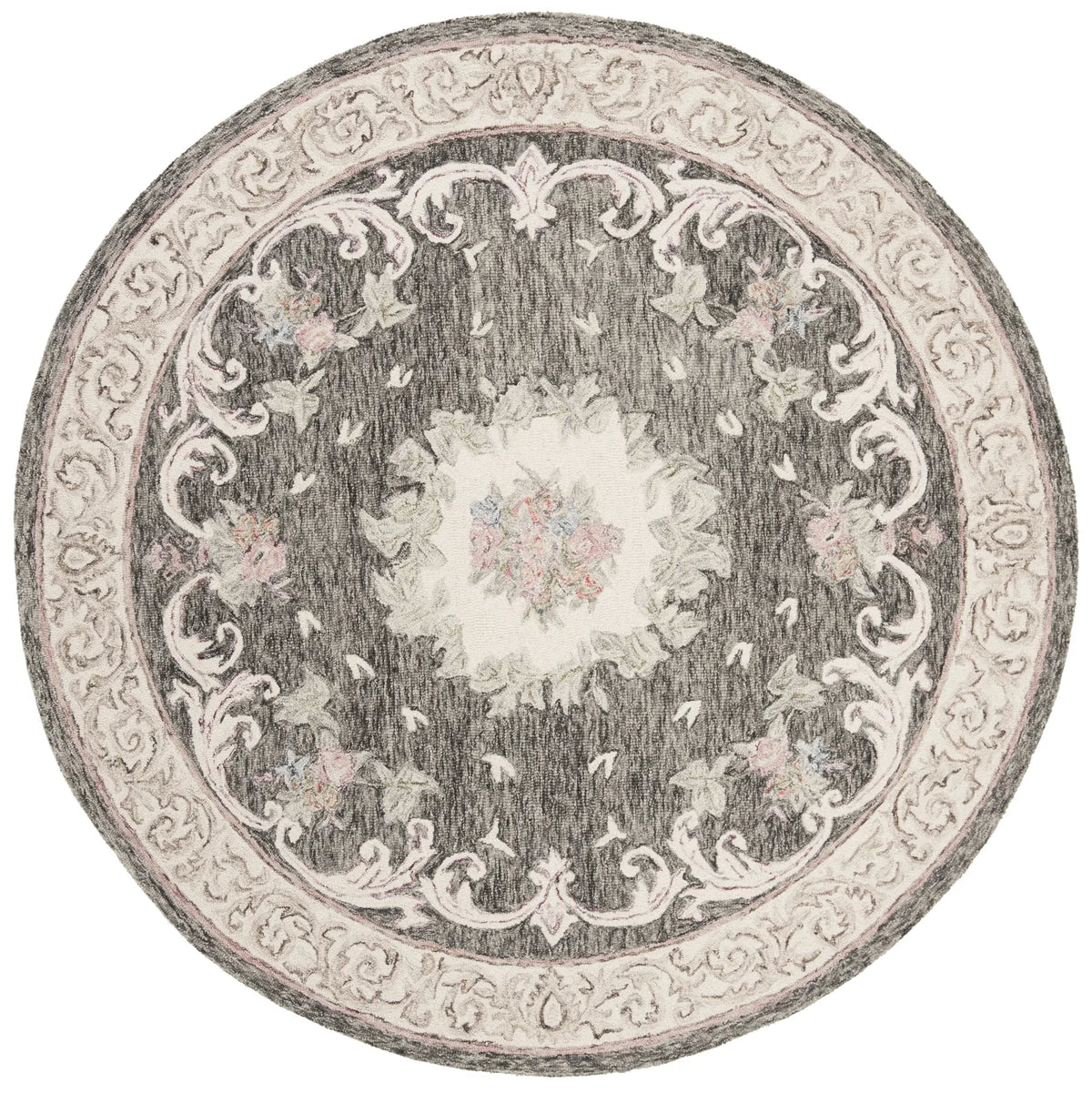 Safavieh Aubusson 6'-0" x 6'-0" Rug in Ivory / Charcoal