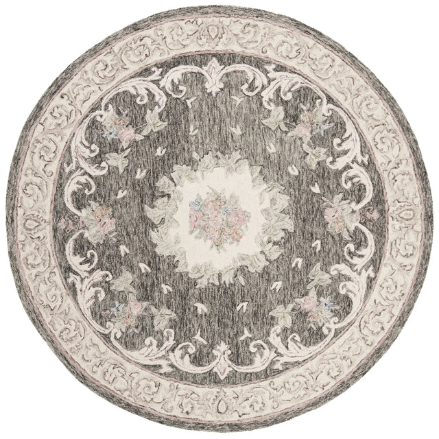 Safavieh Aubusson 6'-0" x 6'-0" Rug in Ivory / Charcoal