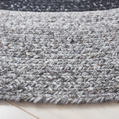 Safavieh Braided 5'-0" x 5'-0" Rug in Black / Dark Grey
