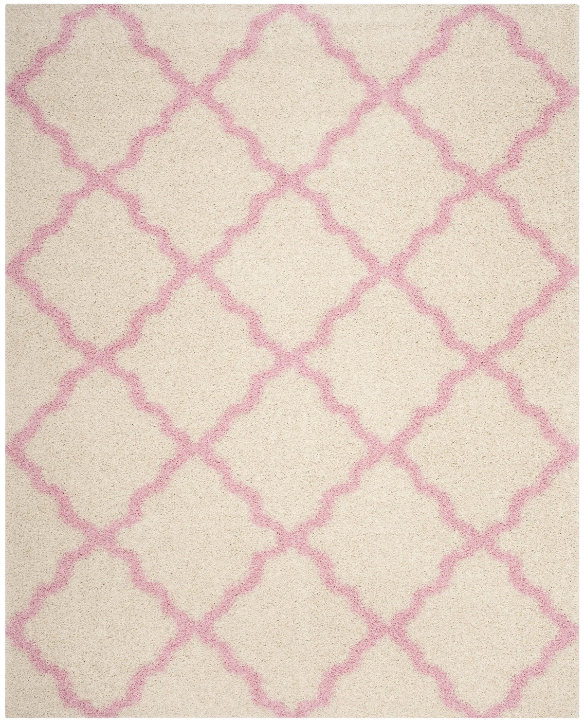 Safavieh Sgd-Dallas Shag 10'-0" x 14'-0" Rug in Ivory / Light Pink