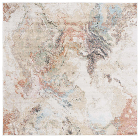 Safavieh Phoenix 500 6'-7" x 6'-7" Rug in Ivory / Gold Rust