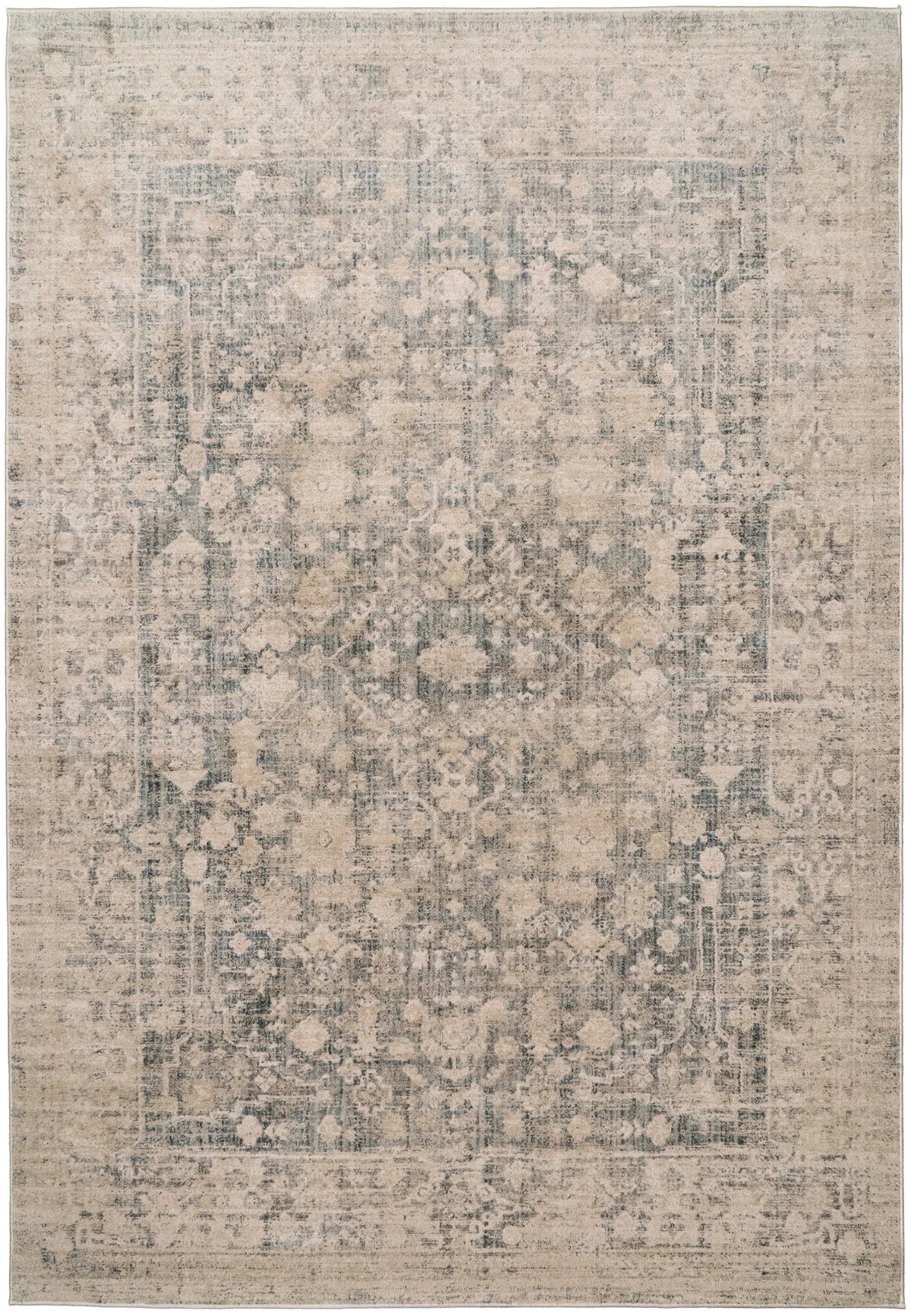 Dynamic Rugs Bloomfield 19603 Power Loomed Transitional Grey/Cream Rug - Rectangular