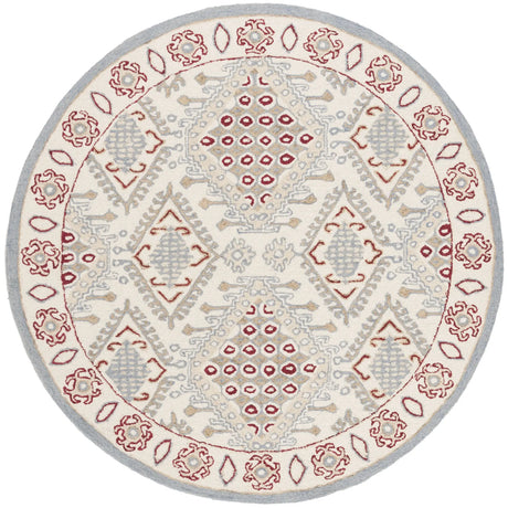 Safavieh Micro-Loop 5'-0" x 5'-0" Rug in Ivory / Red