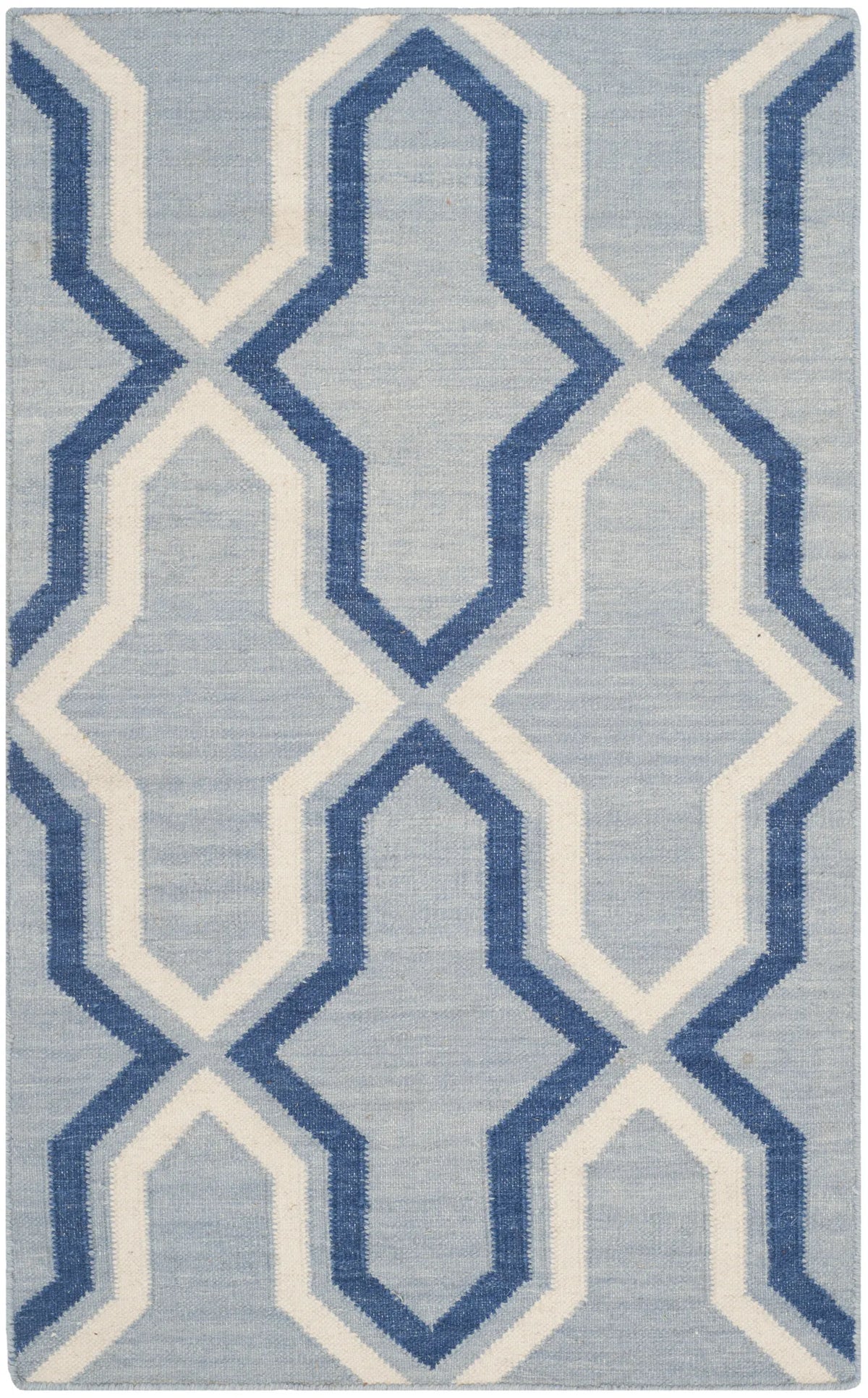 Safavieh Dhurries 2'-6" x 4'-0" Rug in Light Blue / Dark Blue