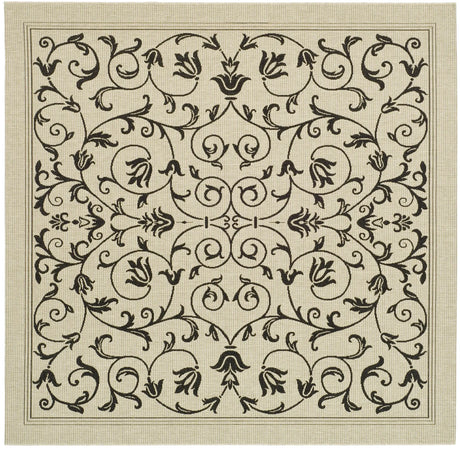 Safavieh Courtyard 7'-10" x 7'-10" Rug in Sand / Black