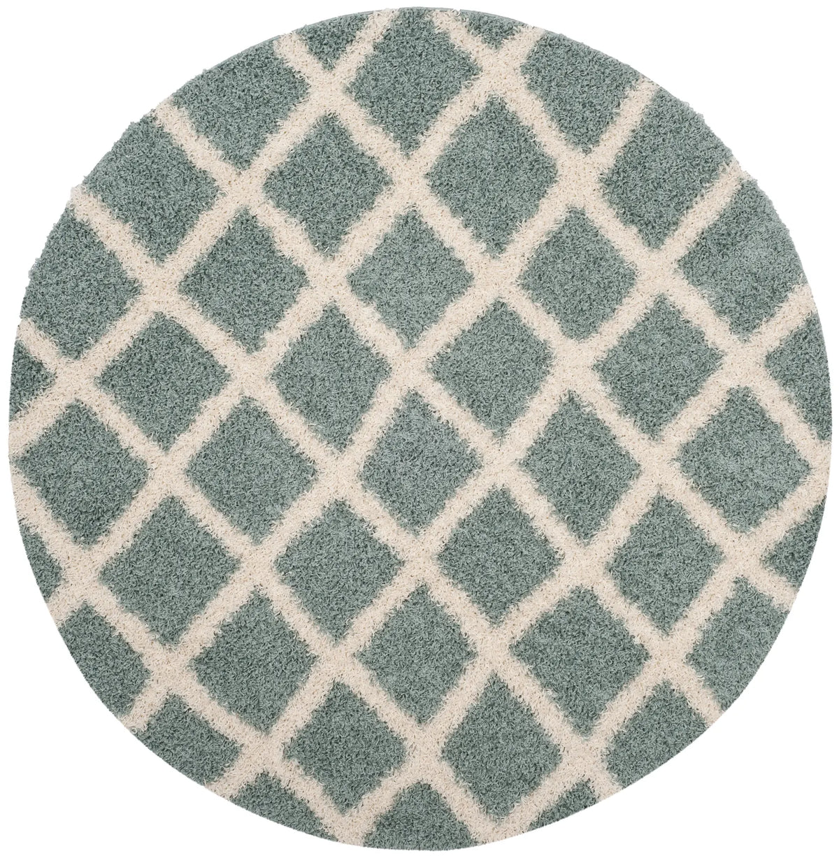 Safavieh Sgd-Dallas Shag 6'-0" x 6'-0" Rug in Seafoam / Ivory