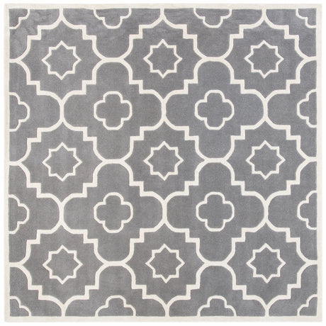 Safavieh Chatham 7'-0" x 7'-0" Rug in Dark Grey / Ivory