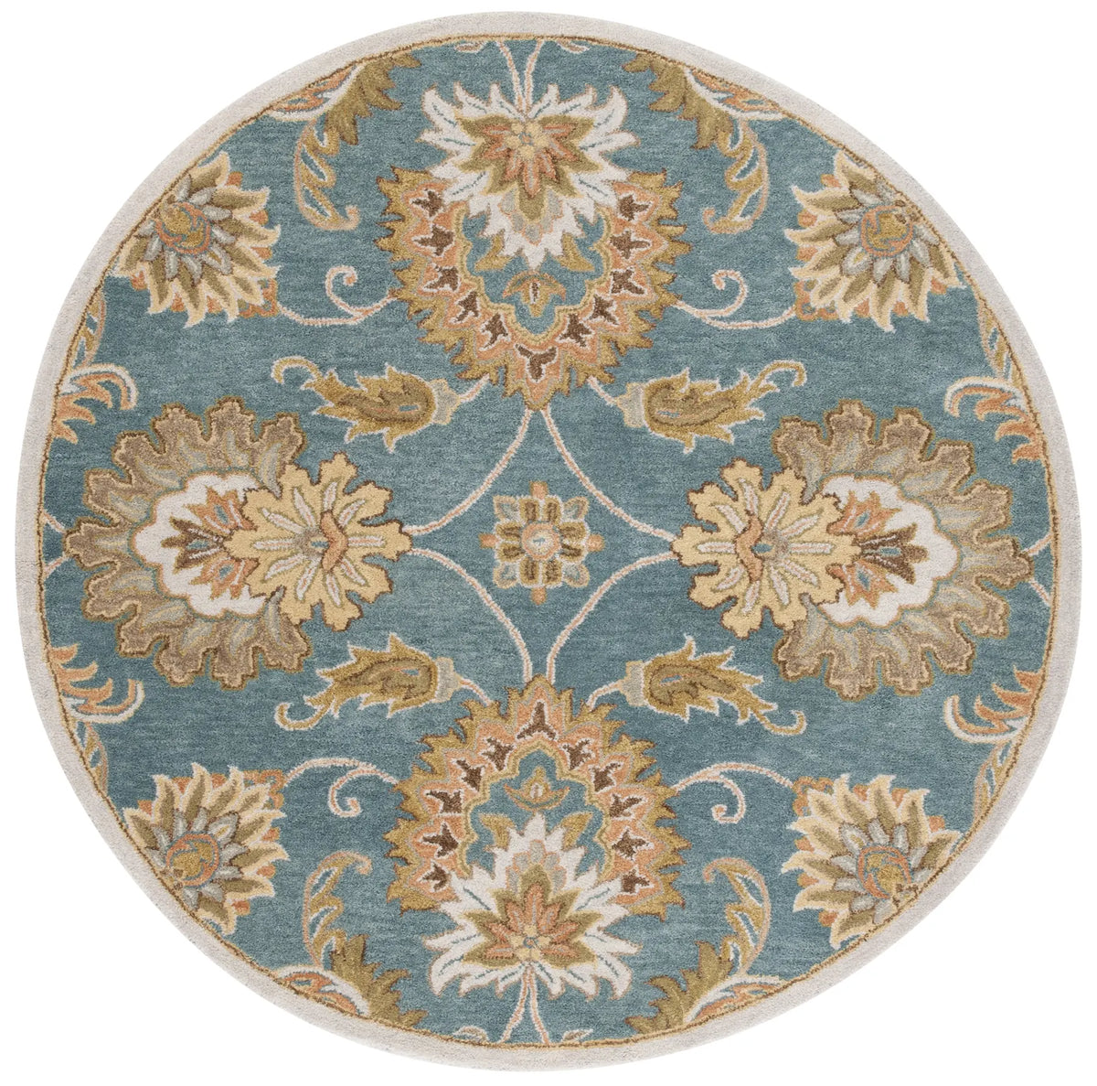 Safavieh Heritage 6'-0" x 6'-0" Rug in Blue / Yellow
