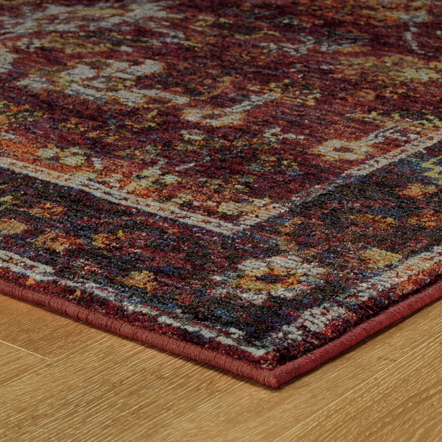 Oriental Weavers Sphinx Andorra 7153A Red/Purple Rugs - corner detail