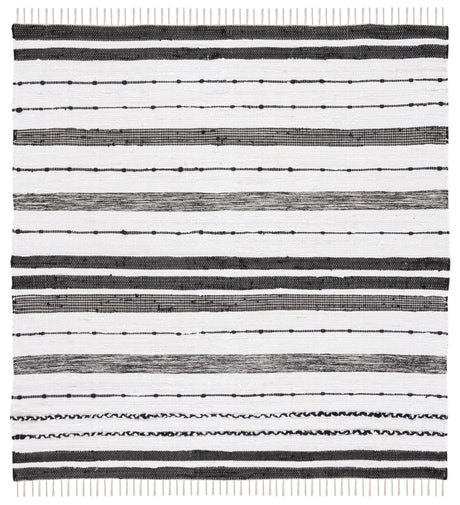Safavieh Striped Kilim 6'-0" x 6'-0" Rug in Ivory / Black