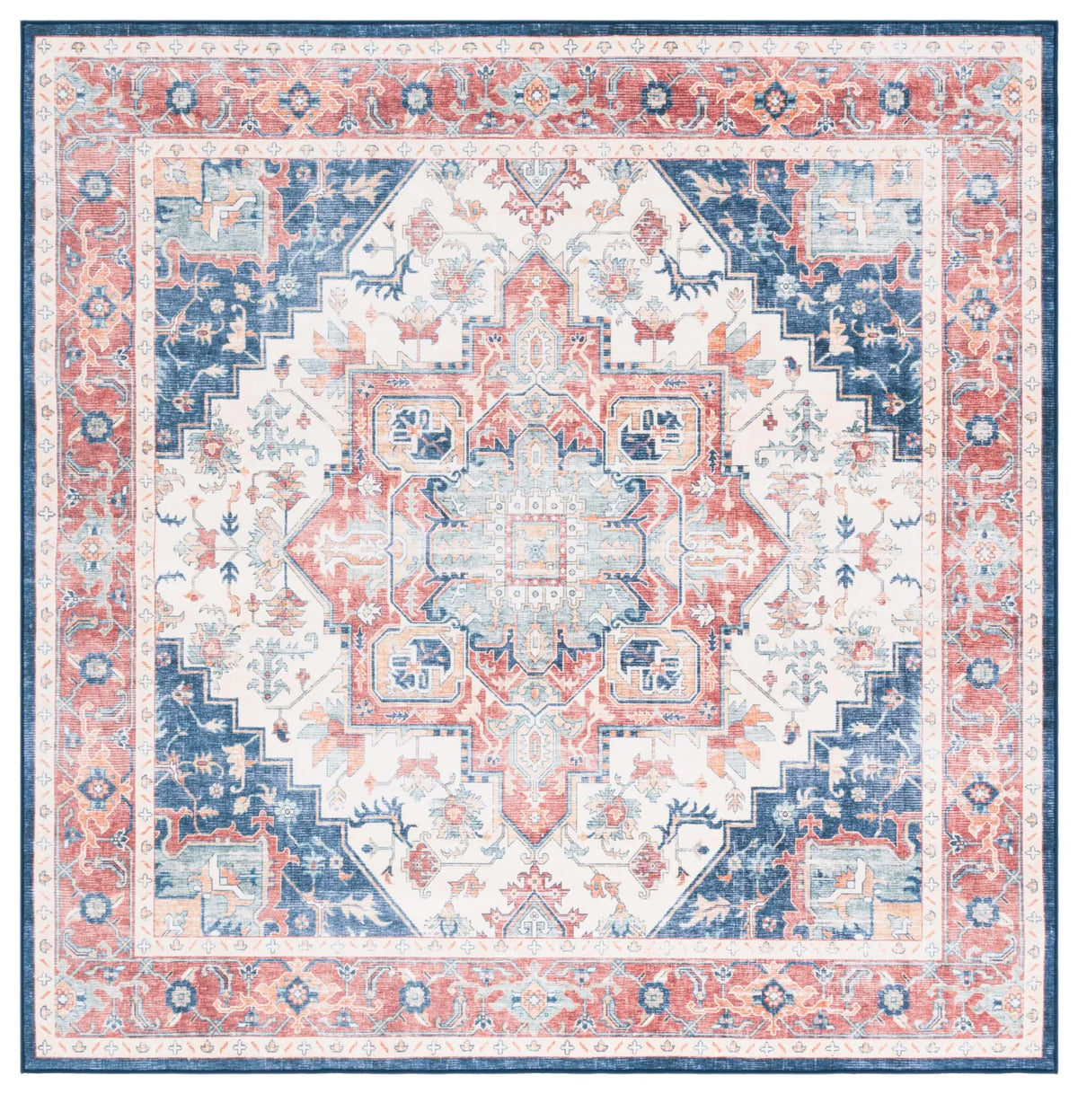 Safavieh Arizona 6'-0" x 6'-0" Rug in Rust / Dark Blue