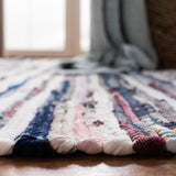 Safavieh Rag Rug 4'-0" x 6'-0" Rug in Ivory / Charcoal