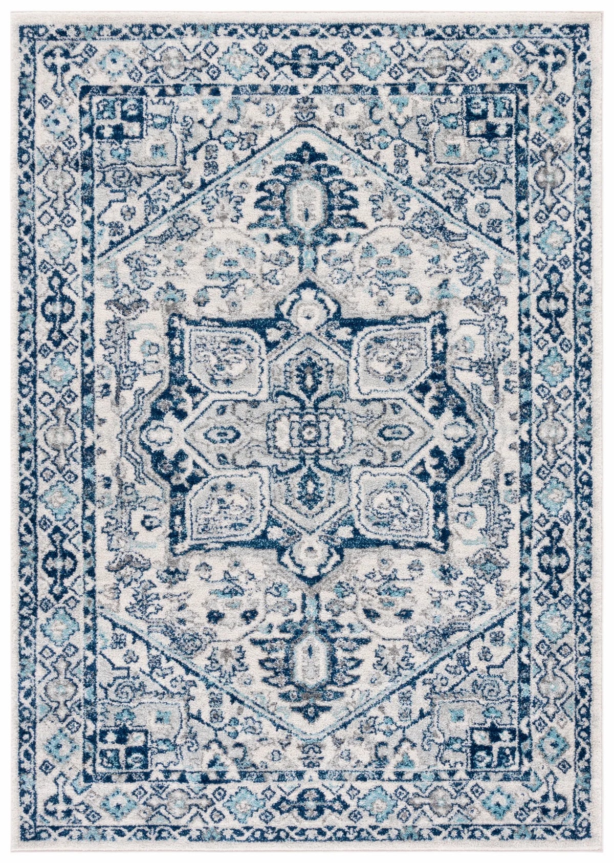 Safavieh Tulum 4'-0" x 6'-0" Rug in Ivory / Blue