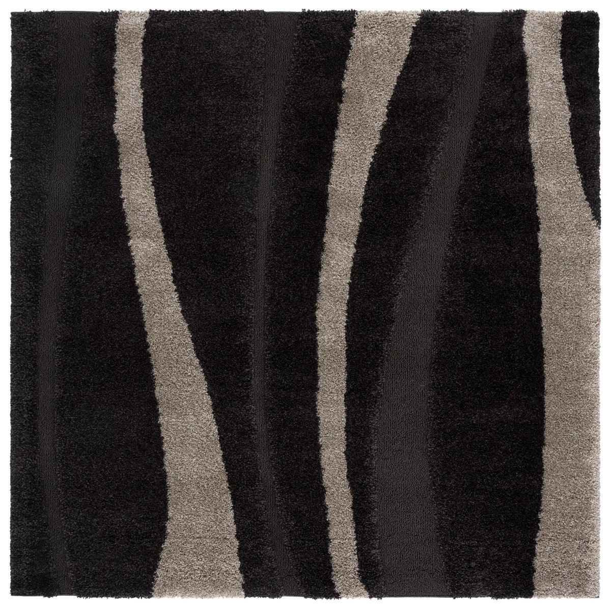 Safavieh Florida Shag 6'-7" x 6'-7" Rug in Dark Brown / Beige
