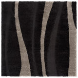 Safavieh Florida Shag 6'-7" x 6'-7" Rug in Dark Brown / Beige