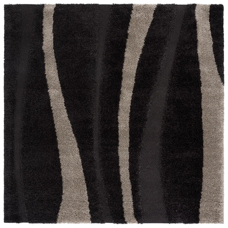 Safavieh Florida Shag 6'-7" x 6'-7" Rug in Dark Brown / Beige