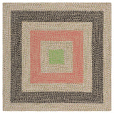 Safavieh Braided 5'-0" x 5'-0" Rug in Black / Light Green