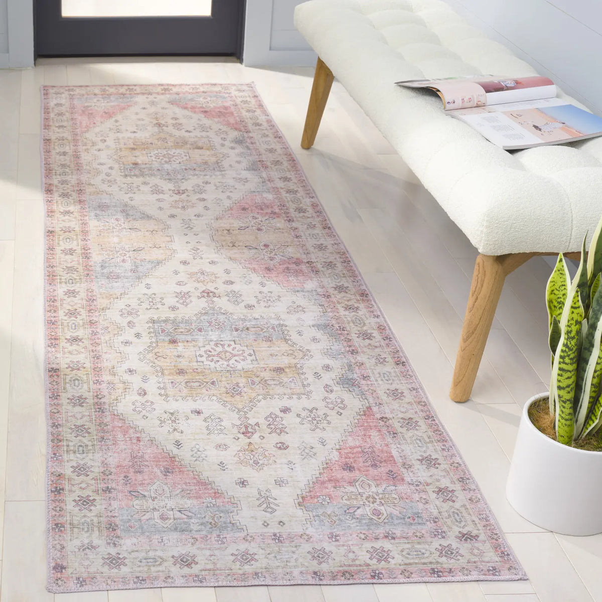 Safavieh Arizona 2'-6" x 8'-0" Rug in Olive / Red
