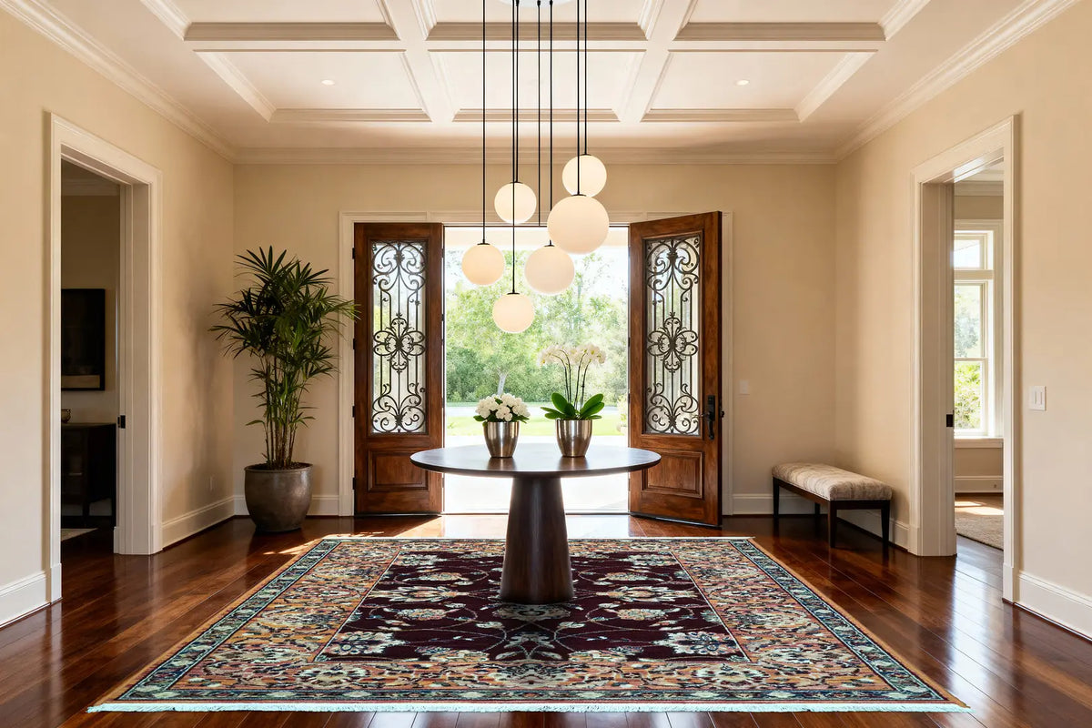 Dynamic Rugs Wade 18608 Power Loomed Traditional Red/Multi Rug - Room