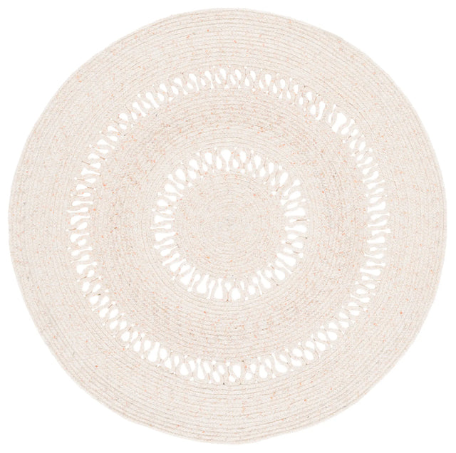 Safavieh Braided 3'-0" x 3'-0" Rug in Peach / Ivory