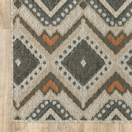 Oriental Weavers Sphinx Latitude 2X Grey / Orange Rugs - corner detail