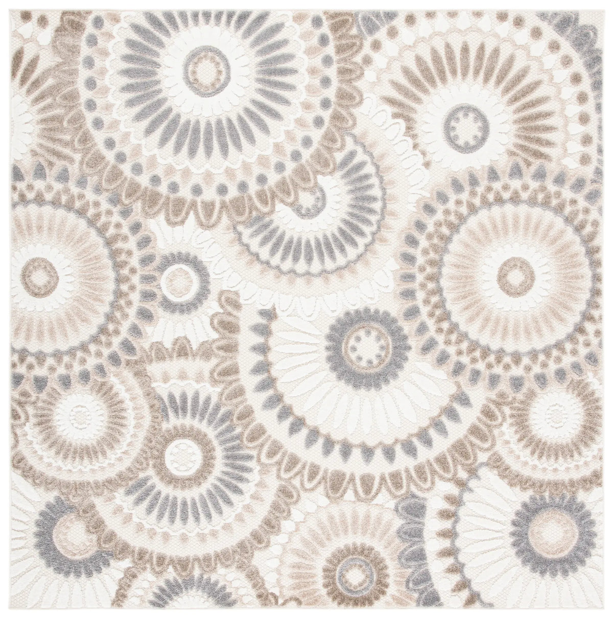 Safavieh Cabana 6'-7" x 6'-7" Rug in Grey / Ivory