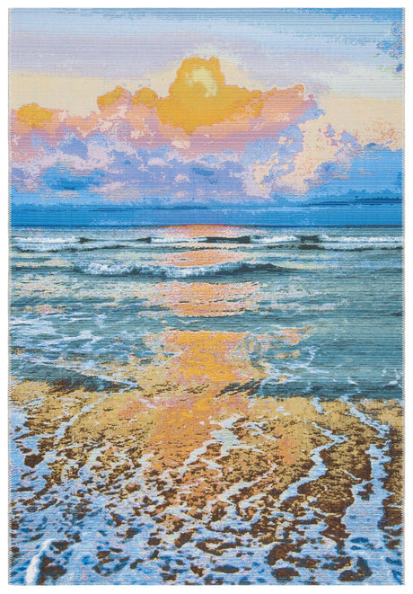 Safavieh Barbados 500 4'-0" x 6'-0" Rug in Gold / Blue