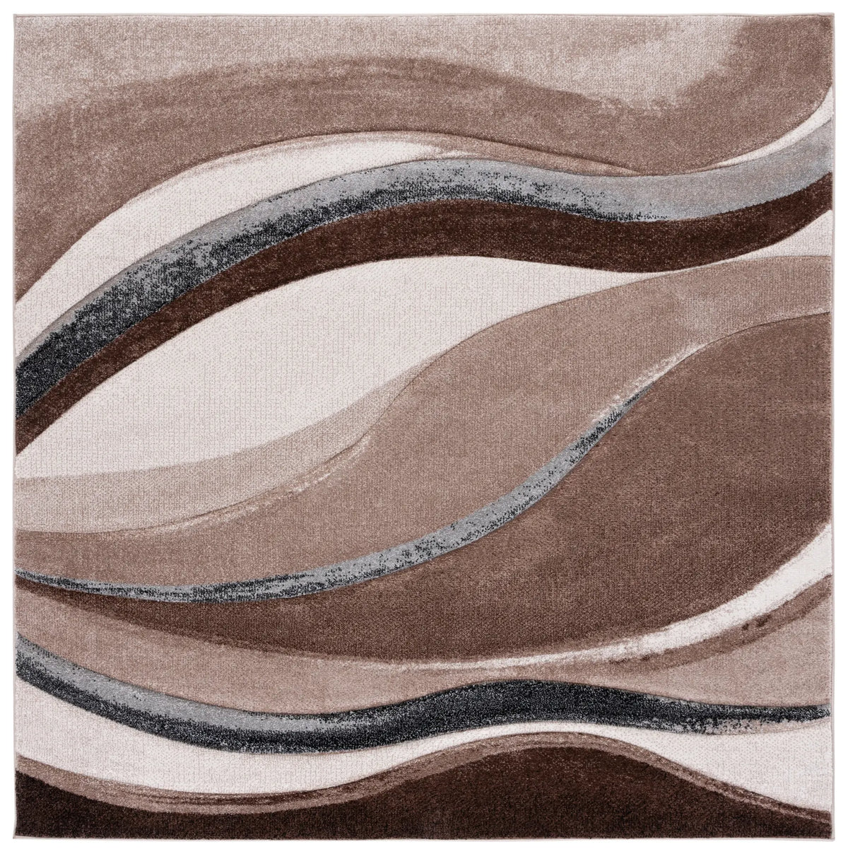 Safavieh Hollywood 6'-7" x 6'-7" Rug in Brown / Ivory