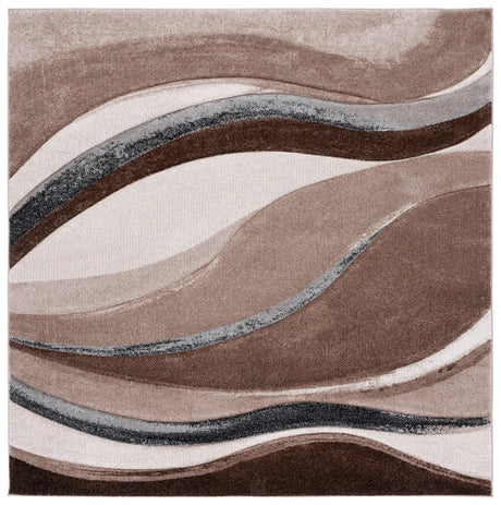 Safavieh Hollywood 6'-7" x 6'-7" Rug in Brown / Ivory