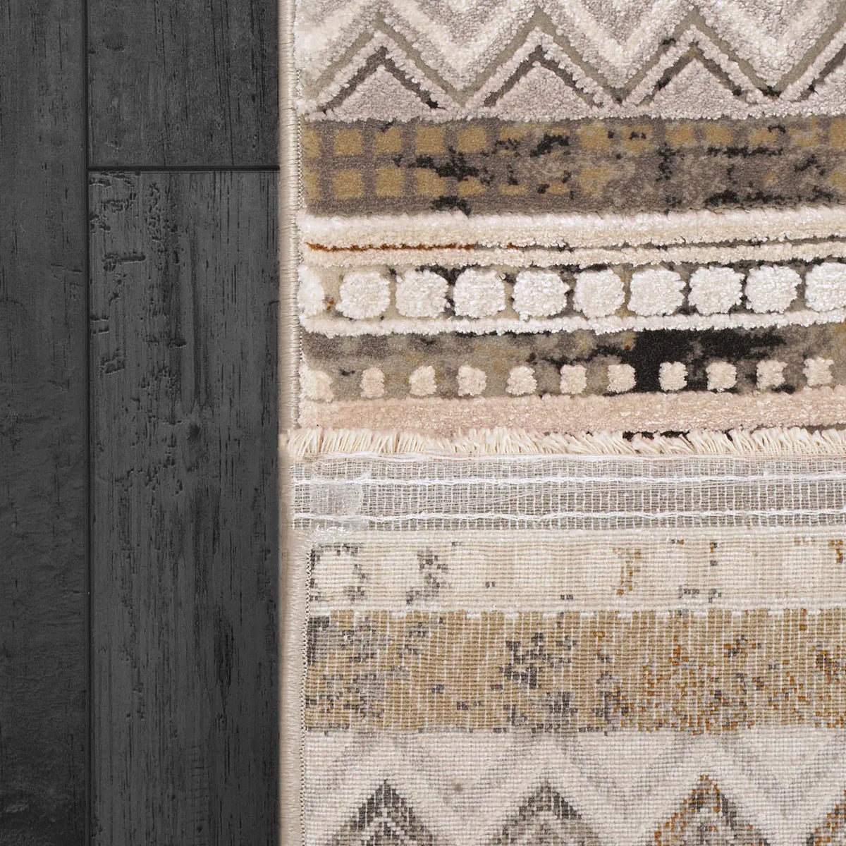 Dynamic Rugs Ruby 2182 Ivory/Taupe/Grey Rug - Corner