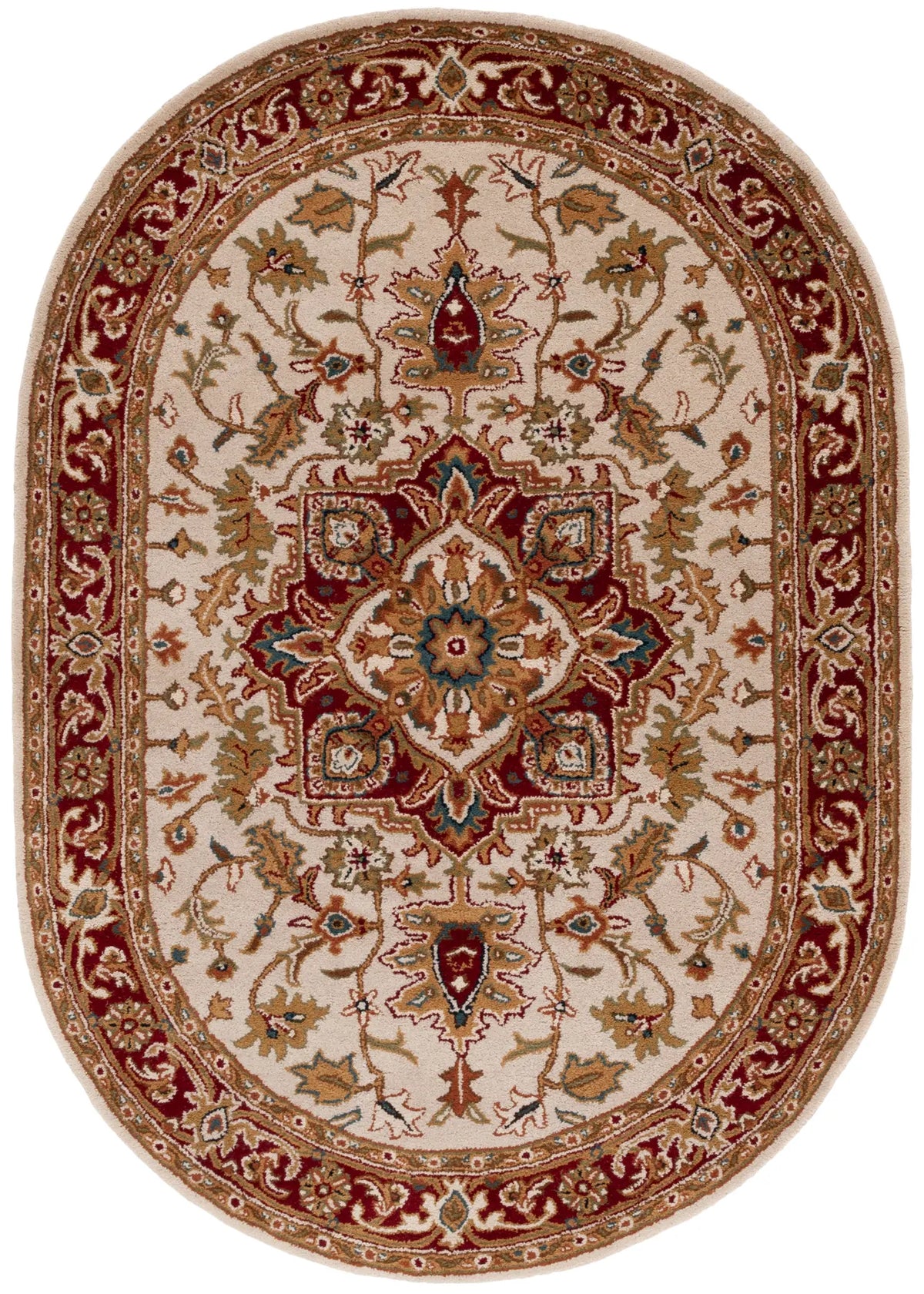 Safavieh Classic 4'-6" x 6'-6" Rug in Light Gold / Red