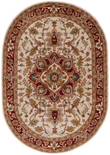 Safavieh Classic 4'-6" x 6'-6" Rug in Light Gold / Red