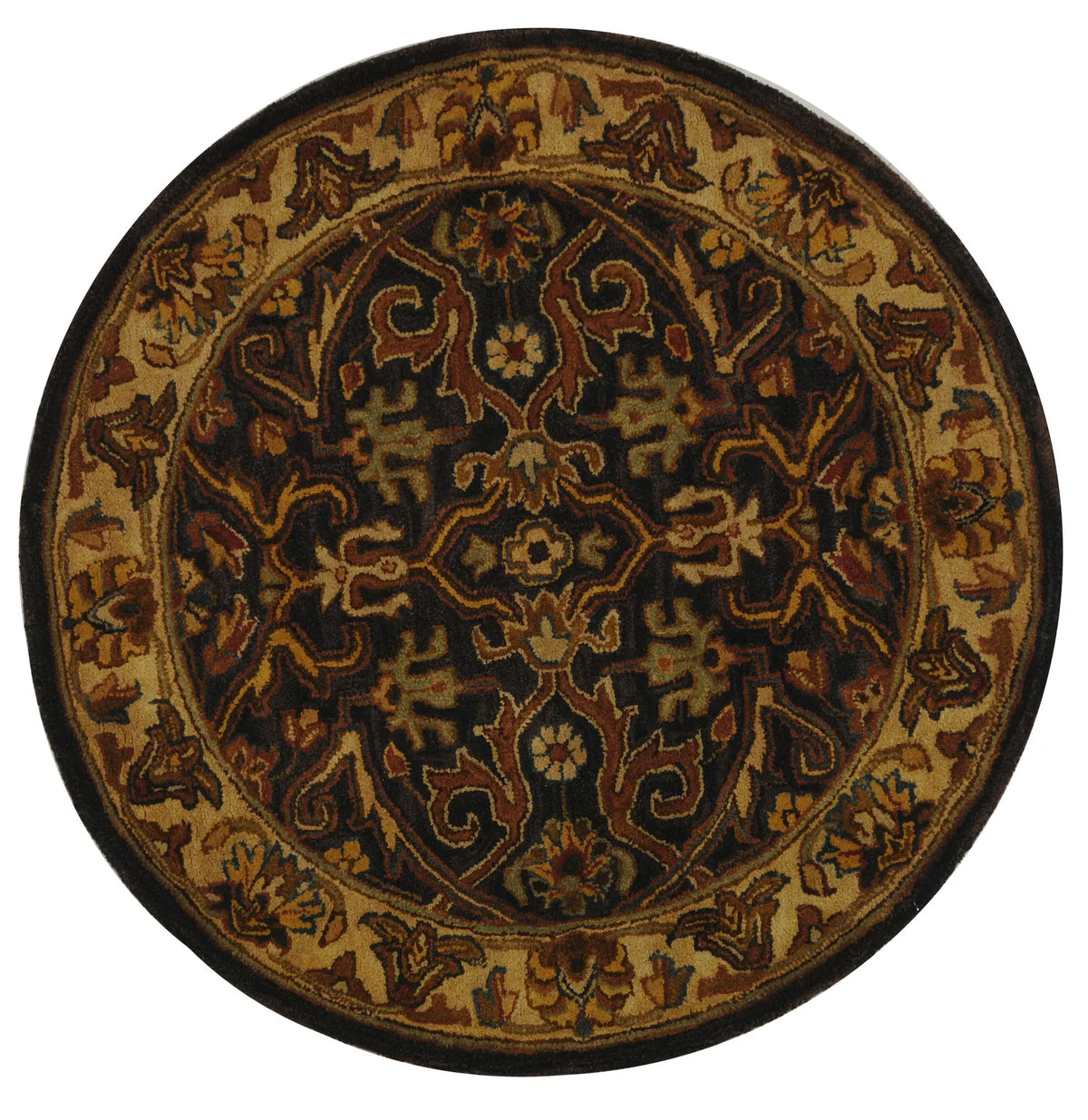 Safavieh Heritage 4'-0" x 4'-0" Rug in Charcoal / Beige