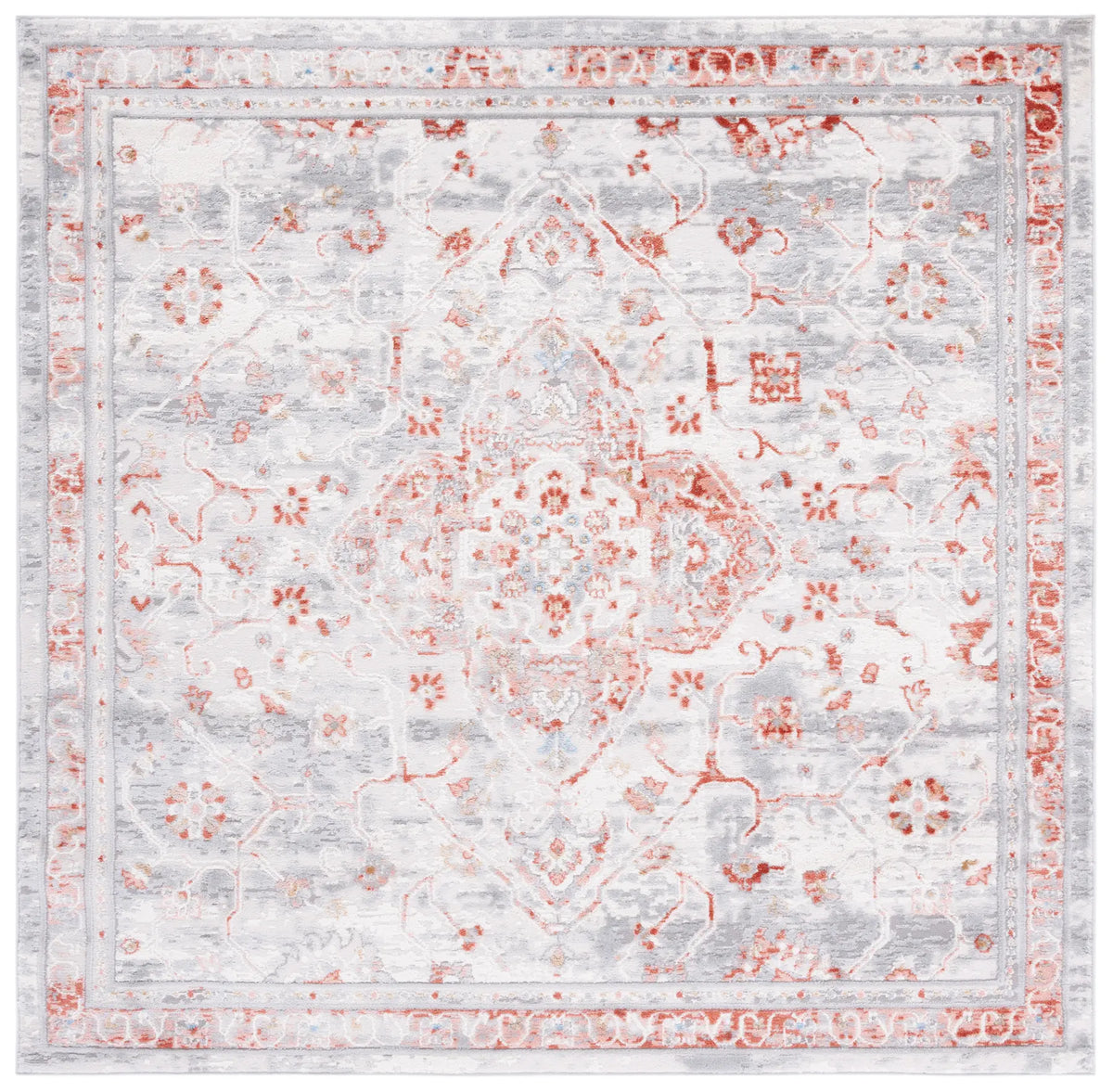 Safavieh Shivan 100 6'-7" x 6'-7" Rug in Ivory / Rust