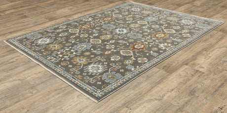 Oriental Weavers Sphinx KEIRA KEI01 Grey Floral Rugs - angle detail